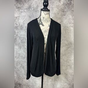 Chico's Stylish Classic Black Open Front Cardigan Size 1 (Medium)